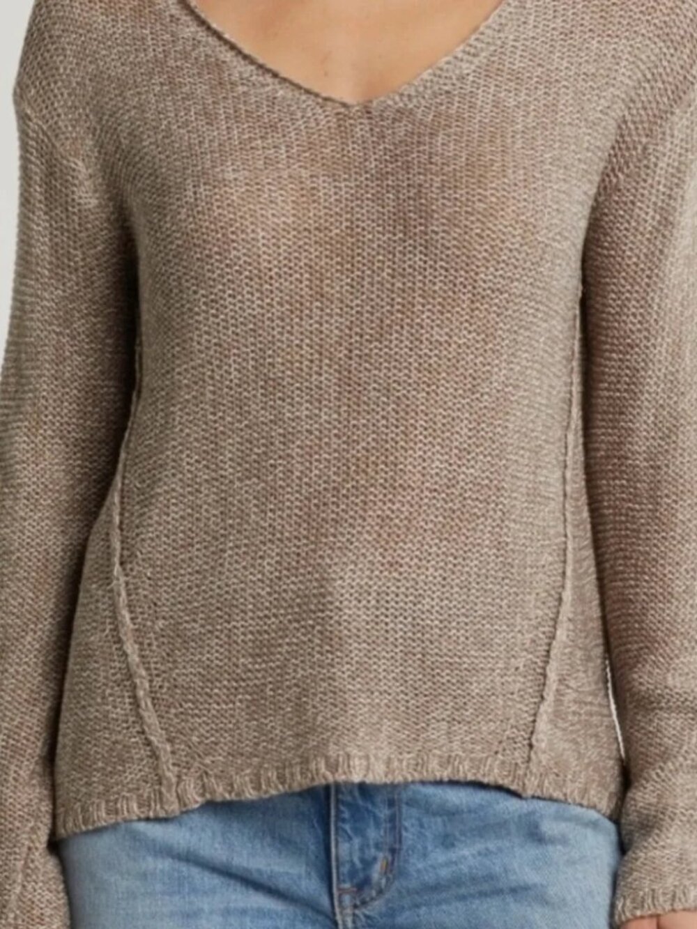 NWT RDI Taupe Twist U-Hem Sweater w/ Elbow Patches – XL
